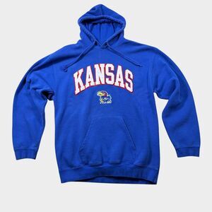Vintage Kansas Jayhawks Hoodie Reebok Heisman Blue Embroidered Y2K NCAA KU